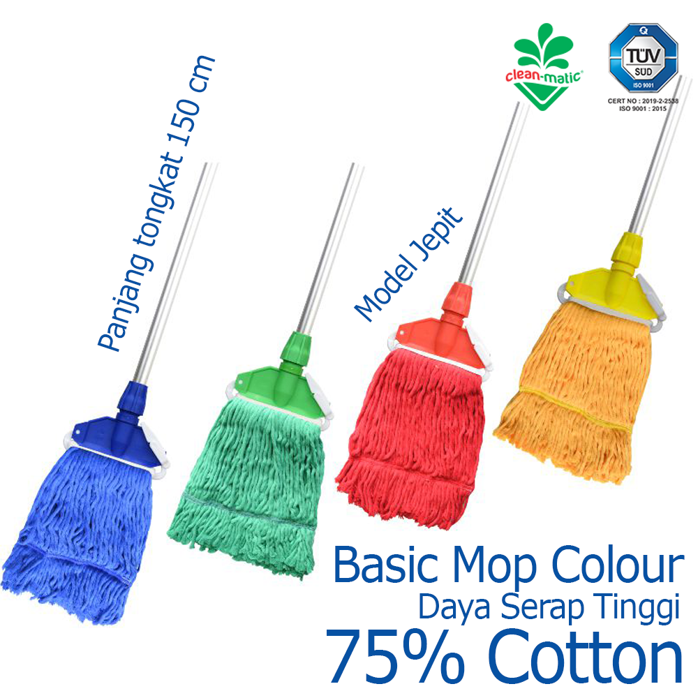 Pel Alat Pel Lantai Basic Mop Colour Cleanmatic 216871
