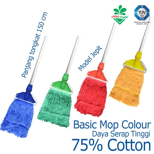 Pel Alat Pel Lantai Basic Mop Colour Cleanmatic 216871