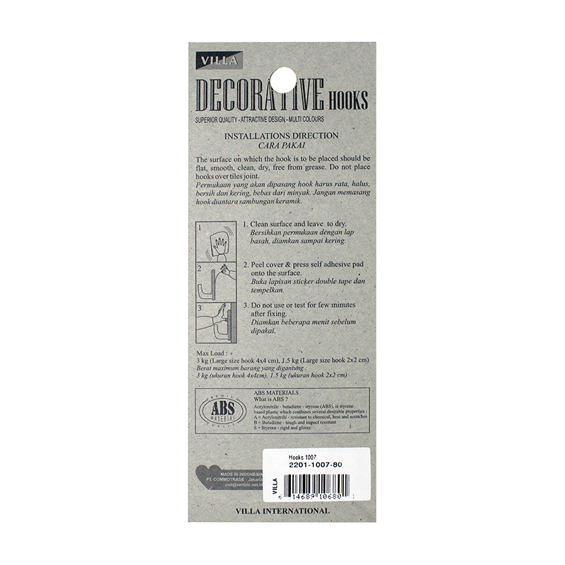 Villa Sunflower Hook 1007 Bunga Gantungan baju Kail Tempel 2201-1007