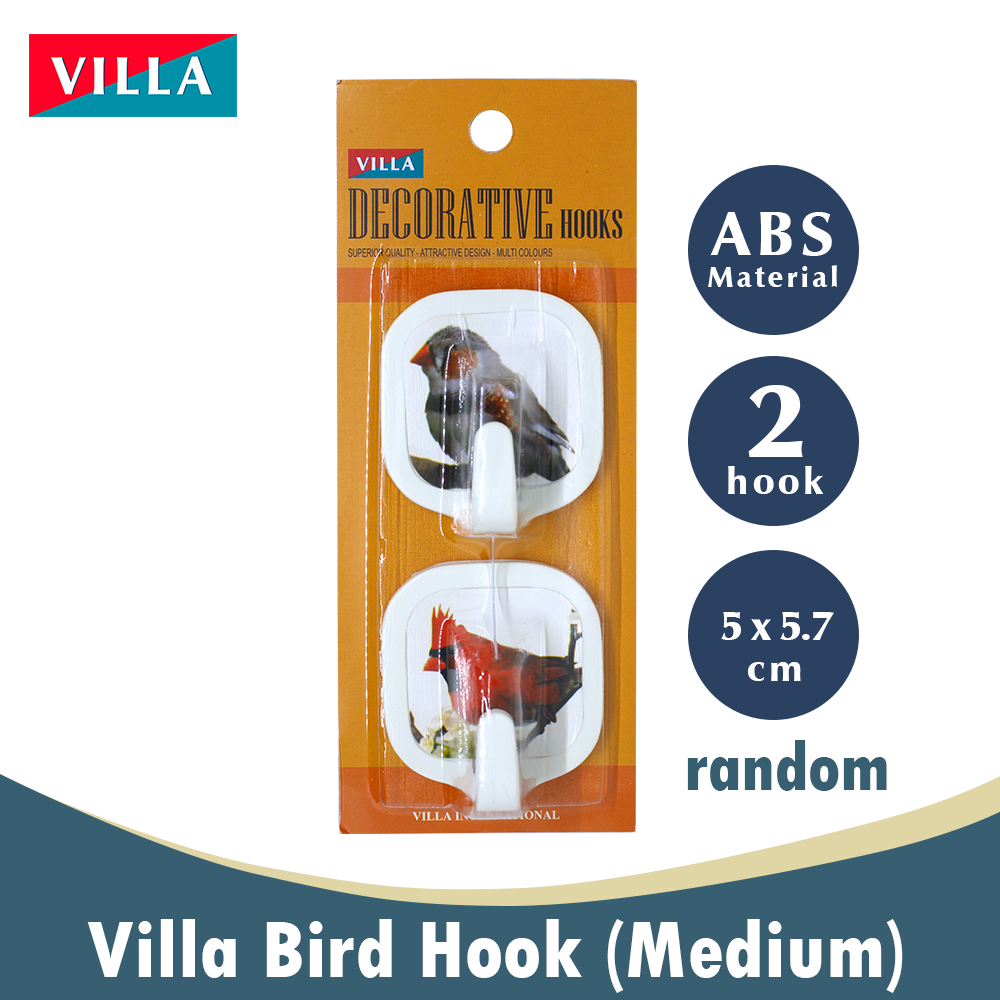 Villa Bird Hook Medium 1013 Bunga Gantungan baju Kail Tempel 2201-1013