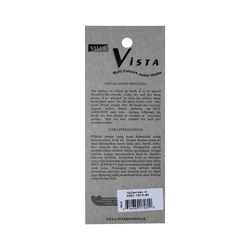 Villa Deco Hook Gantungan baju Kail Unik Tempel Kuat 2201-1014