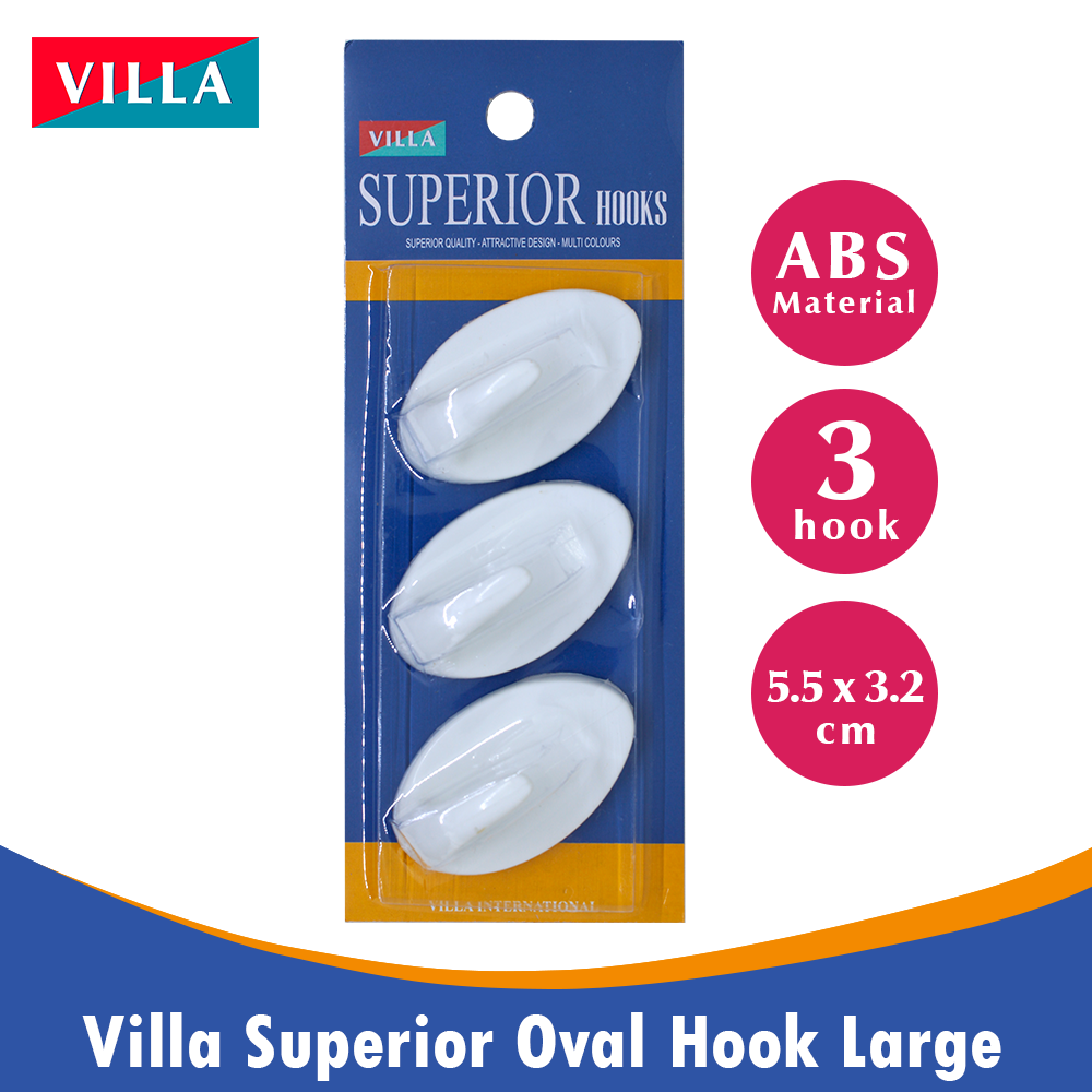 Villa Superior Oval Hook Large 1180 Gantungan baju Tempel 2201-1180