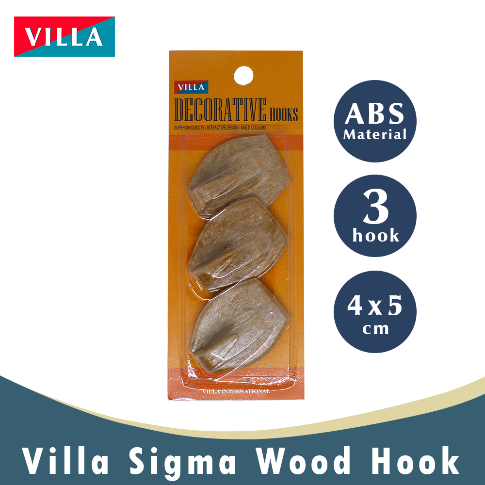 Villa Sigma wood Hook Gantungan baju Kail Unik Tempel Kuat 2201-2002