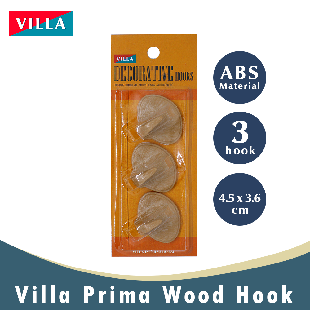 Villa Prima wood Hook Gantungan baju Kail Unik Tempel Kuat 2201-2004