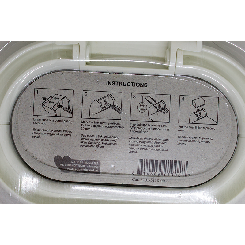 Gantungan lap handuk kamar mandi dinding plastik towel ring Villa 5118