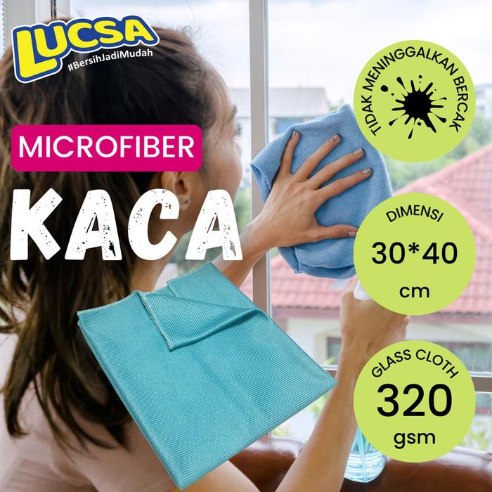 Kain Lap Microfiber Lap Kaca 30x40cm Glass Cloth Lucsa MIkron LW-260C
