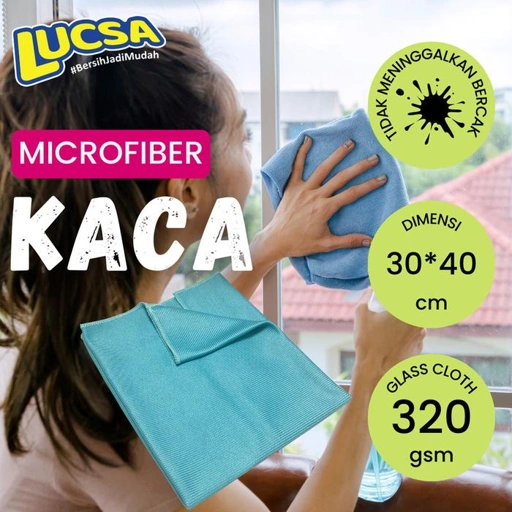 Kain Lap Microfiber Lap Kaca 30x40cm Glass Cloth Lucsa MIkron LW-260C