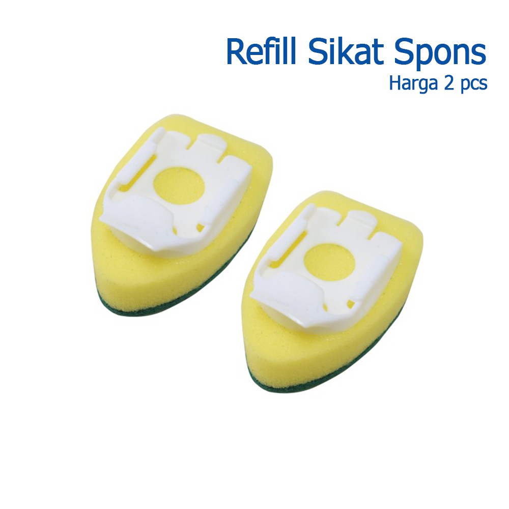 Isi Ulang Scruber Sponge 2 pcs (Spon Cuci Piring Gagang) 950041 CleanMatic