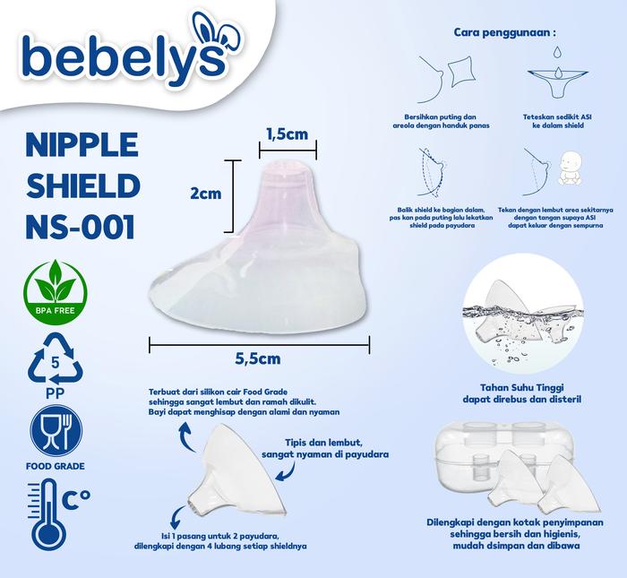 Nipple Shield Silikon Pelindung Puting menyusui NS-001 Bebelys