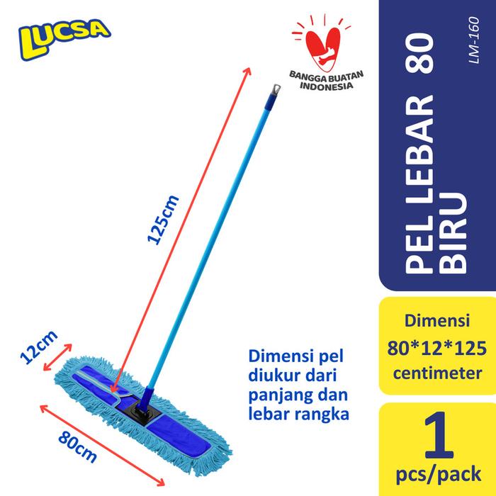 Pel Lebar 80cm Alat Pel Sapu Lantai Lobby Set Dust Mop Lucsa LM-180