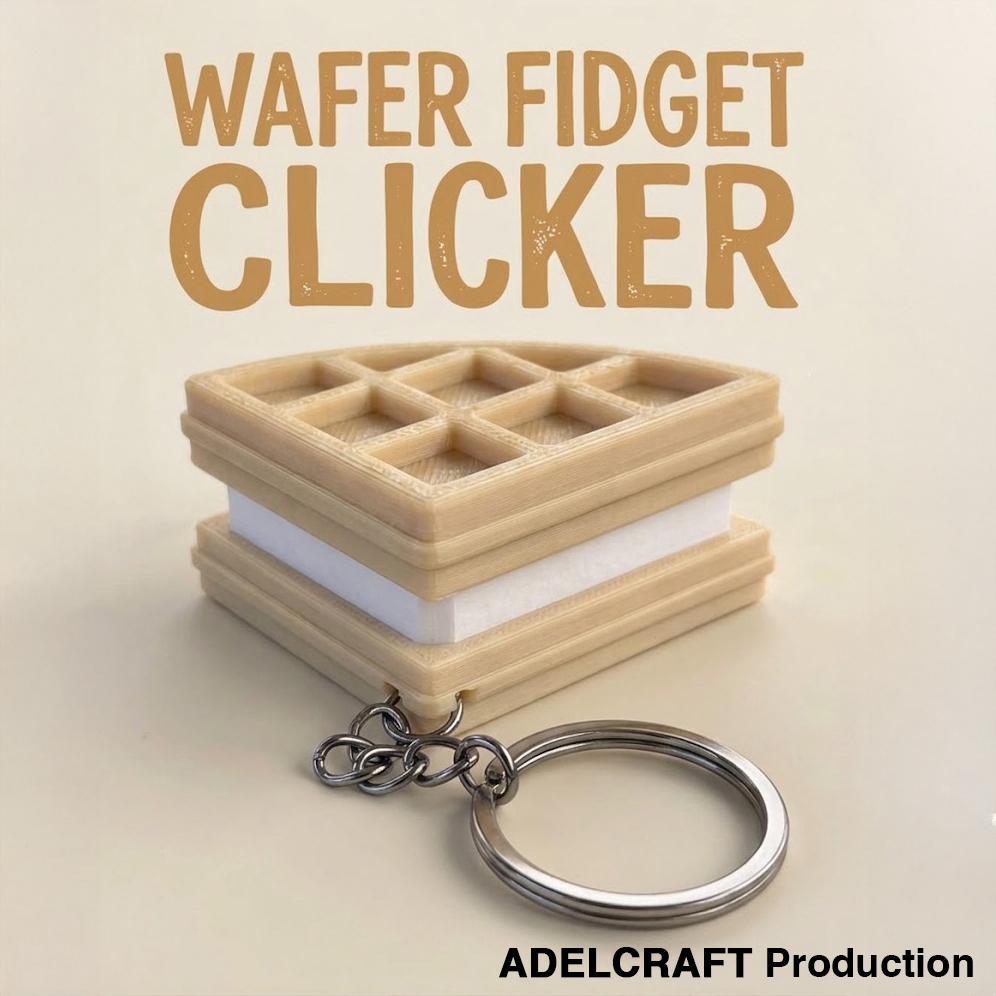 Ktmstore - Wafer Waffle Ice Cream Clicker Fidget Gantungan Kunci Mechanical Keyboard 3D ASMR