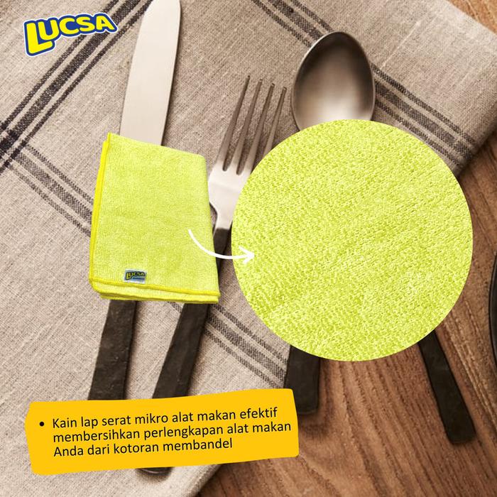 Kain Lap Microfiber Alat Makan 30x40cm Lap Piring Lucsa Mikron LW-260B