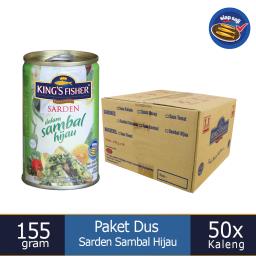 paket 1 dus 50pc Kings Fisher Sarden mini Sambal Hijau Kaleng 155g