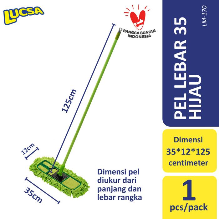 Pel Lebar 35cm Alat Pel Sapu Lantai Lobby Set Dust Mop Lucsa LM-170