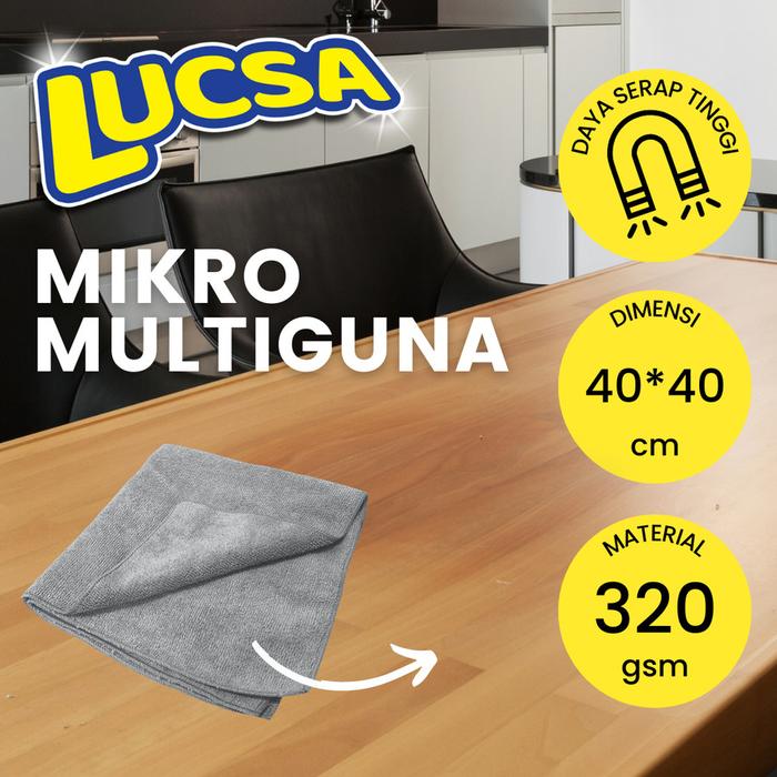 Kain Lap Microfiber Serbaguna Lap 30x40cm Lucsa MIkron LW-260