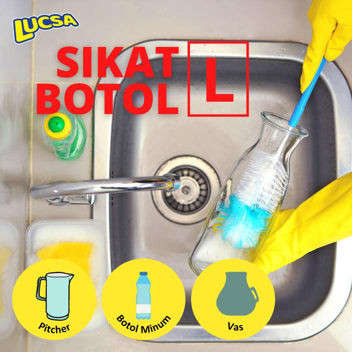 LUCSA SIKAT BOTOL (L) Sikat Tumbler Sikat gagang NILON LR-140