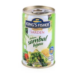 Paket 3 pcs Kings Fisher Sarden mini Sambal Hijau Makanan Kaleng 155g kings fisher