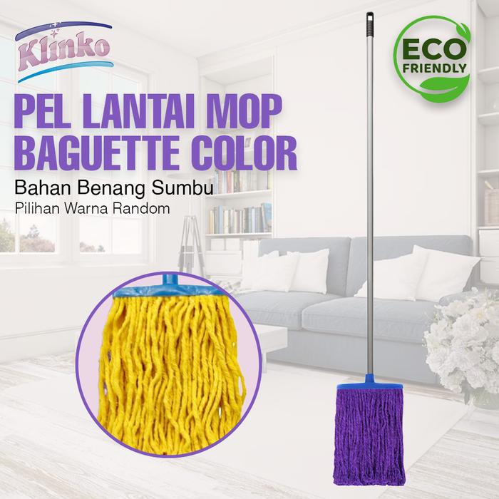 Alat Pel Lantai warna Mop Baguette color pel benang sumbu Klinko