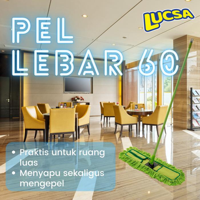 Pel Lebar 60cm Alat Pel Sapu Lantai Lobby Set Dust Mop Lucsa LM-160