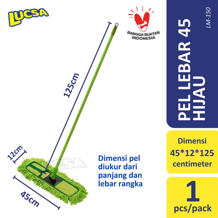 Pel Lebar 45cm Alat Pel Sapu Lantai Lobby Set Dust Mop Lucsa LM-150