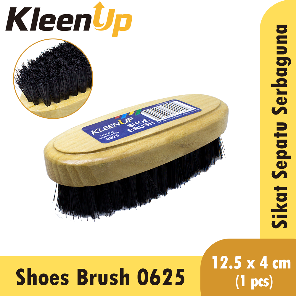 Kleen Up Sikat Sepatu 0625 Sikat Kayu Sikat Bulat Nilon Shoes Brush