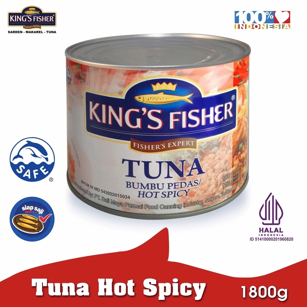 King's Fisher Tuna Hot Spicy Daging Tuna Makanan Kaleng 1800 gr