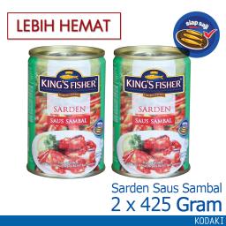 Kings Fisher Paket 2 pcs Sarden saus sambal 425g Makanan Kaleng kings fisher
