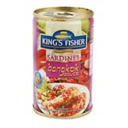 Paket 3 pcs Kings Fisher Sarden mini rasa saus bangkok Makanan Kaleng 155g kings fisher