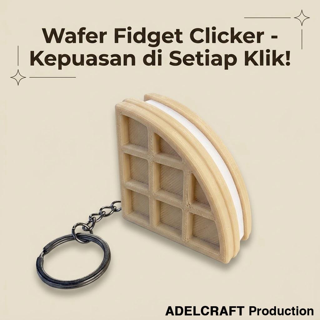 Ktmstore - Wafer Waffle Ice Cream Clicker Fidget Gantungan Kunci Mechanical Keyboard 3D ASMR