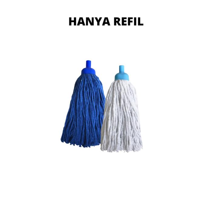REFILL Alat Pel Lantai warna Mop Round pel benang sumbu Klinko