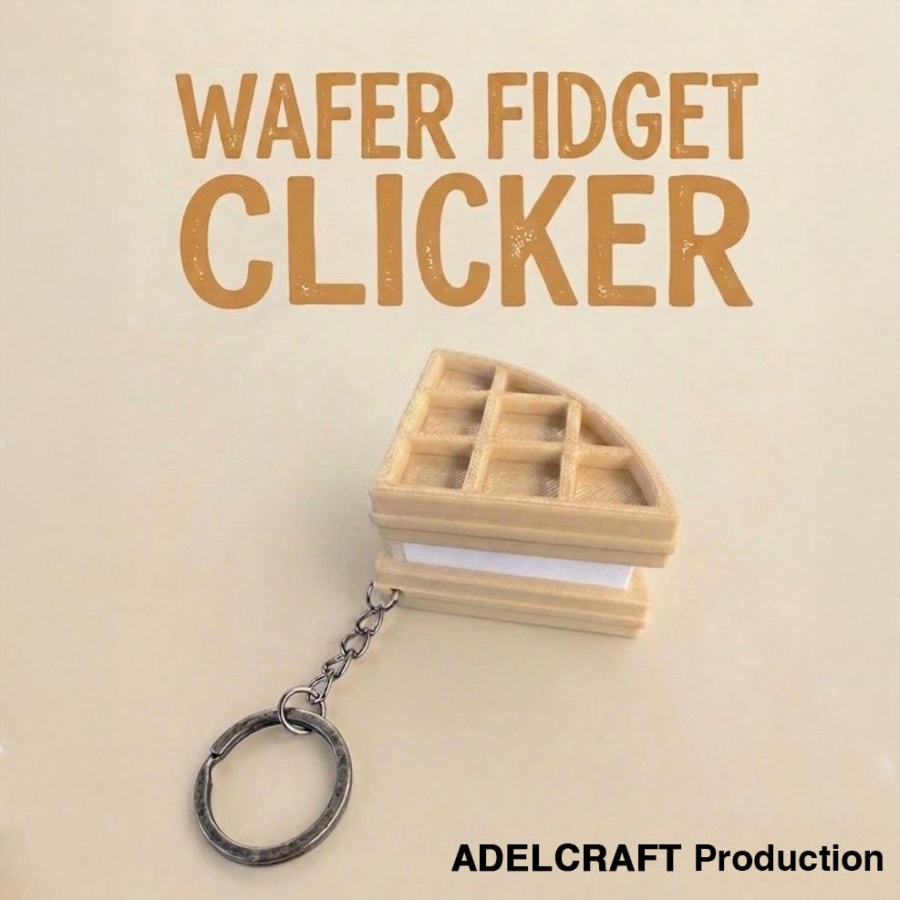 Ktmstore - Wafer Waffle Ice Cream Clicker Fidget Gantungan Kunci Mechanical Keyboard 3D ASMR