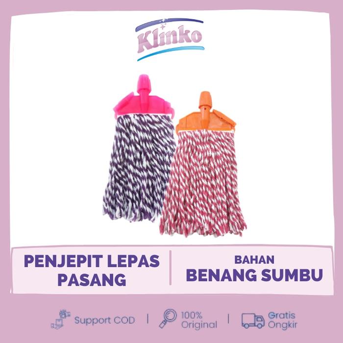 REFILL Alat Pel Lantai 2 warna Jepit Mop Triliant Bicolor benang Sumbu Klinko