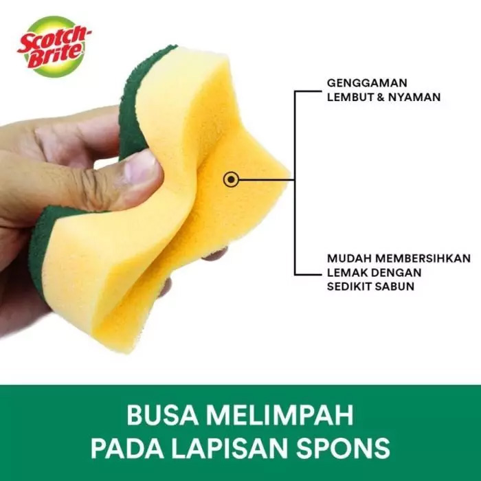 3M Scotch Brite Sabut Spons Cuci Piring Basic ID T36