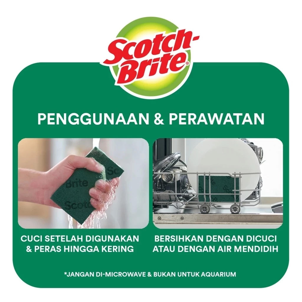 3M Scotch Brite Sabut Spons Cuci Piring Basic ID T36