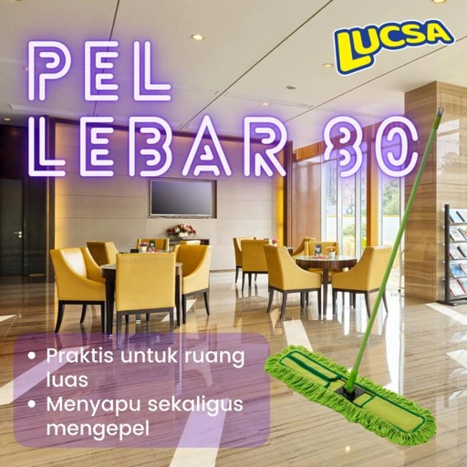 Pel Lebar 80cm Alat Pel Sapu Lantai Lobby Set Dust Mop Lucsa LM-180
