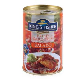 PAKET 3 pcs Kings Fisher Sarden Goreng Rasa Balado Makanan Kaleng 425 g
