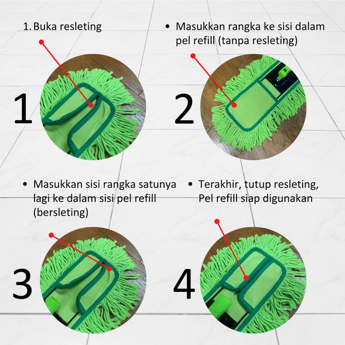 Pel Lebar 80cm Refill Pel Sapu Lantai Lobby Dust Mop Lucsa LM-1809