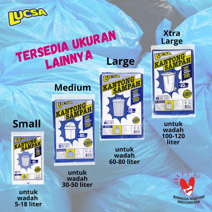 Kantong Sampah M 30-50L Plastik Sampah Bin Liner Garbage Bag Lucsa 240
