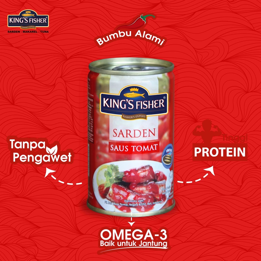 King's Fisher Sarden saus tomat Makanan Kaleng  425 gr