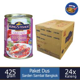 Paket 1 dus 24pc Kings Fisher Sarden saus bangkok Makanan Kaleng 425g