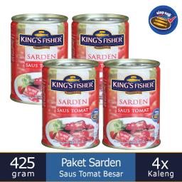 Kings Fisher Paket 4 pcs Sarden saus tomat 425g Makanan Kaleng kings fisher