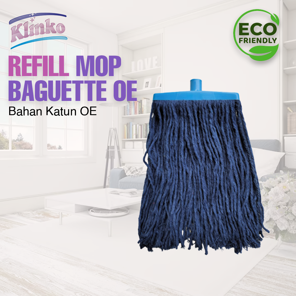 REFILL Alat Pel Lantai Mop Baguette Oe Navy Blue pel benang sumbu Klinko