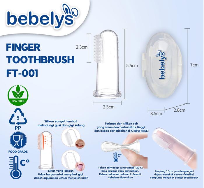 Finger Toothbrush Sikat Gigi Jari silikon Bayi FT-001 Bebelys