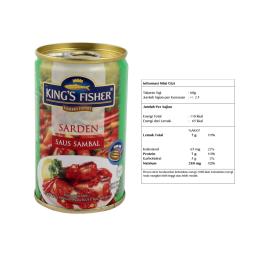 Paket 3 pcs Kings Fisher Sarden mini saus sambal Makanan Kaleng 155g kings fisher