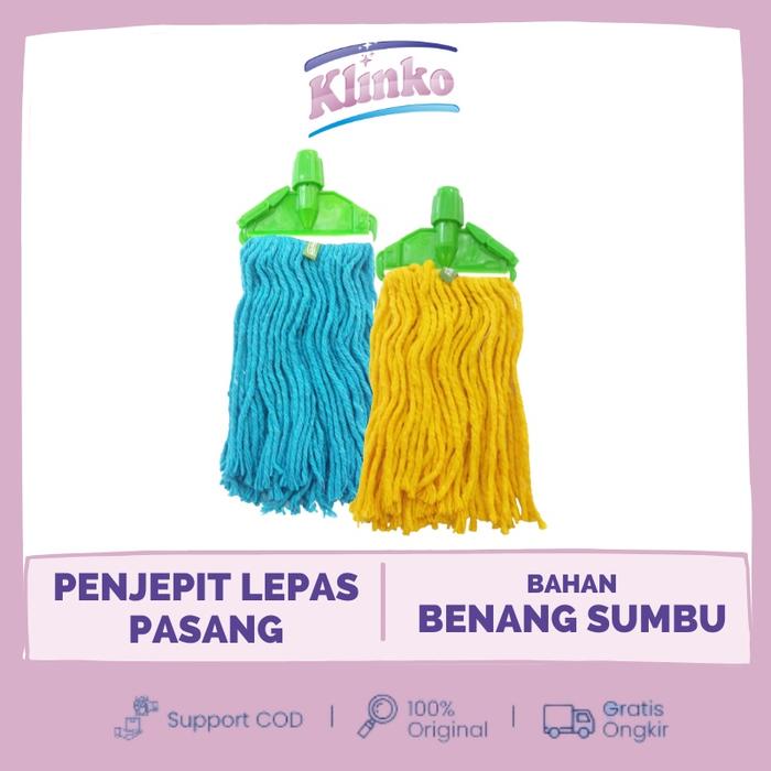 Alat Pel Lantai warna Mop Jepit Triliant color pel benang sumbu Klinko