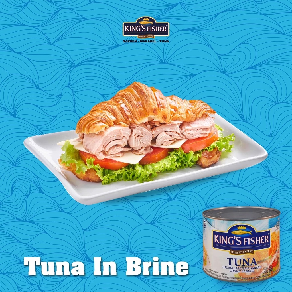 King's Fisher Tuna dalam Air Garam Tuna in Brine Daging Tuna Makanan Kaleng 1800 gr