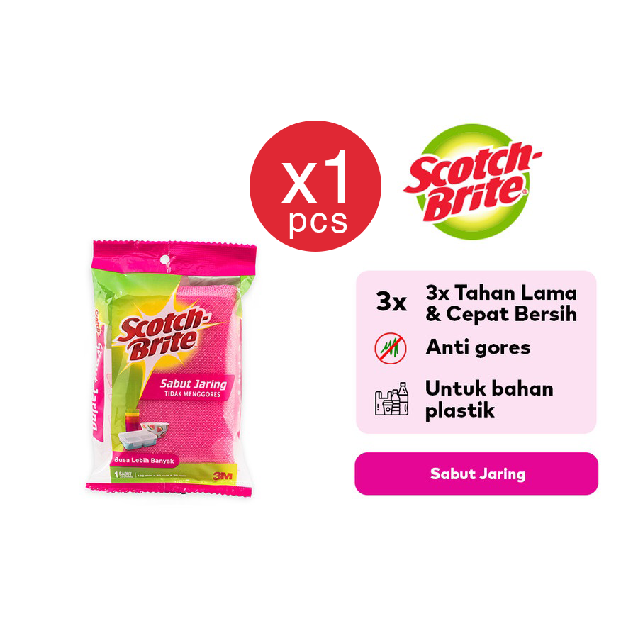 Scotch-Brite 3M Sabut Jaring Anti Gores 3x Lebih Bersih ID-M60