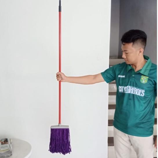 REFILL Alat Pel Lantai warna Mop Baguette color pel benang sumbu Klinko