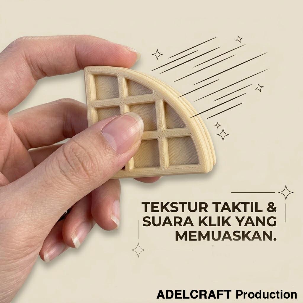 Ktmstore - Wafer Waffle Ice Cream Clicker Fidget Gantungan Kunci Mechanical Keyboard 3D ASMR