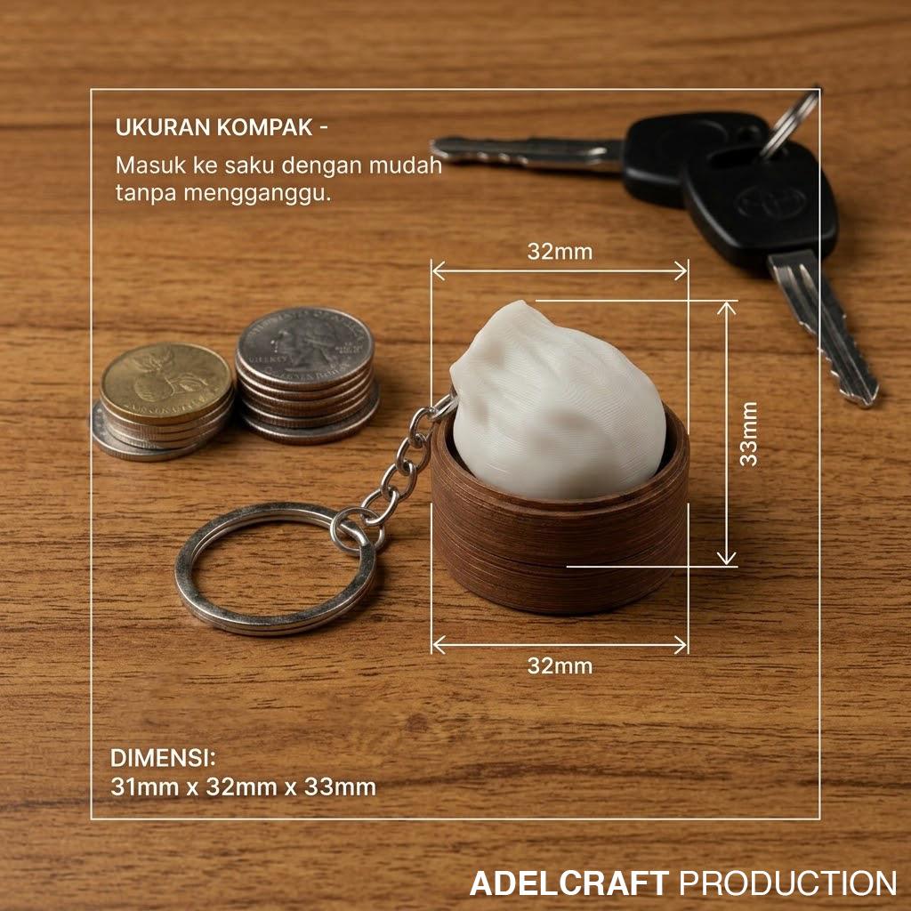 Ktmstore - Hakau Hakao Dimsum dim sum Clicker Fidget Gantungan Kunci Mechanical Keyboard 3D ASMR